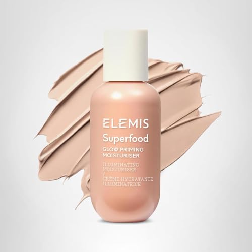 Elemis Glow Priming Moisturizer packaging and dimensions for reference.