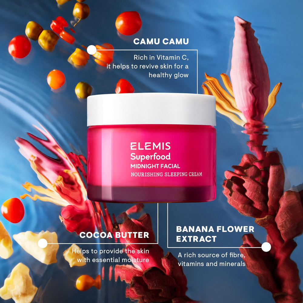 Cocoa Butter component highlighted for Elemis Midnight Facial
