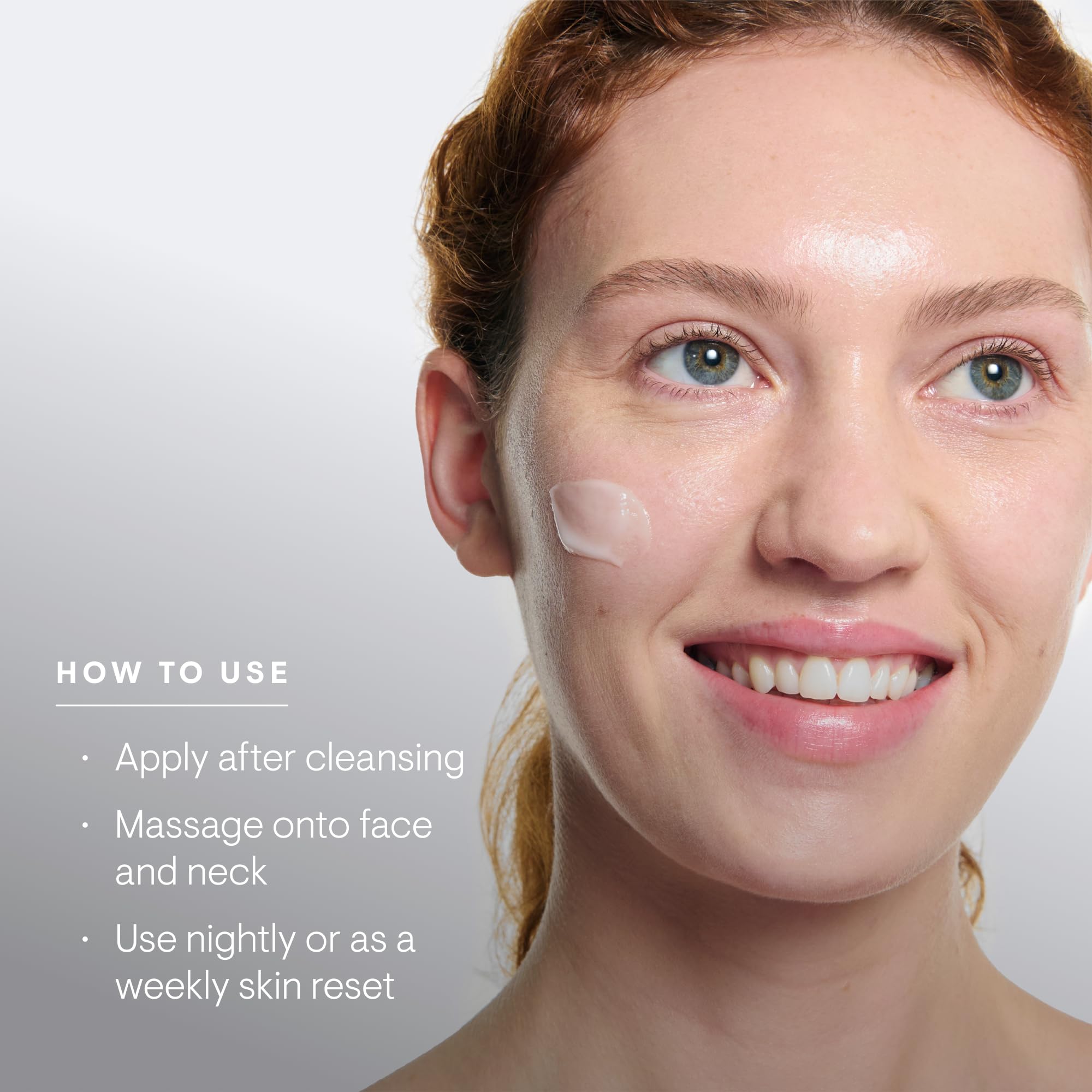 Swatch of Elemis Superfood Midnight Facial texture showing lightweight gel-cream