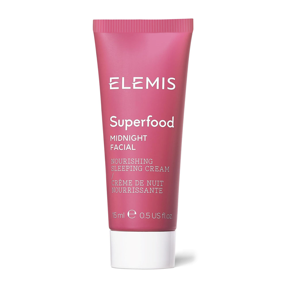 ELEMIS Superfood Midnight Facial travel-size tube offers portable hydration and overnight nourishment.