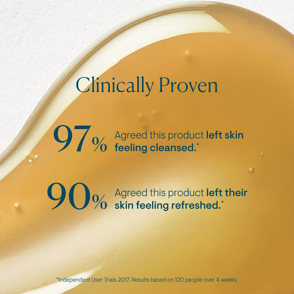 Elemis Superfood Facial Wash skin close-up capturing gentle cleansing.