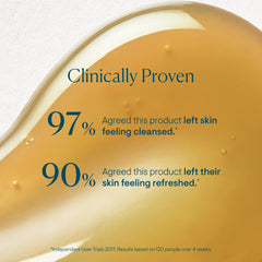 Elemis Superfood Facial Wash skin close-up capturing gentle cleansing.