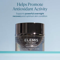ELEMIS Ultra Smart Night Genius on-face application emphasizing smoothing routine.
