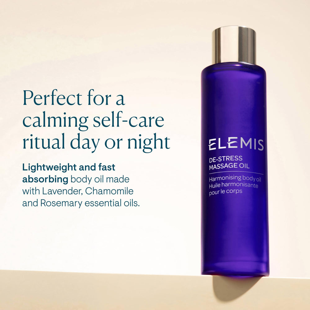 ELEMIS De-Stress Massage Oil hand massage demonstrates soothing skin nourishment