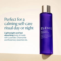 ELEMIS De-Stress Massage Oil hand massage demonstrates soothing skin nourishment