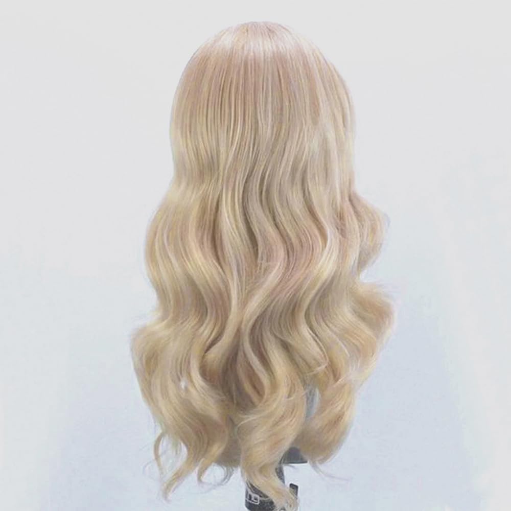 ELESTY long wavy blonde hair lace front on-model image conveys natural texture and confidence.