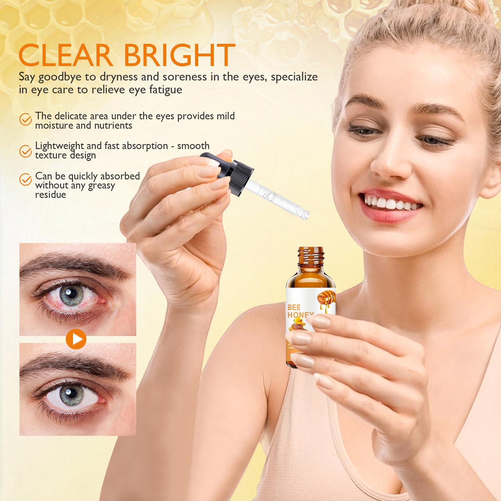 elesysy before and after eye area showing improved hydration look