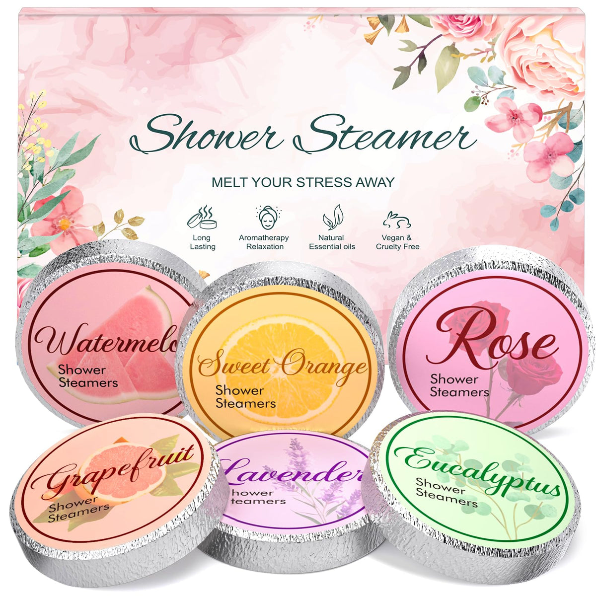 Eletorot Valentines lavender shower steamer showing calming aromatherapy for self-care.
