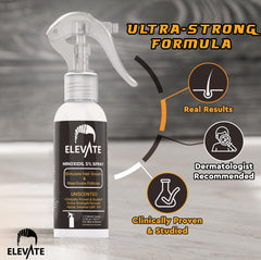 Elevate 5 percent Minoxidil spray application on scalp for thinning areas