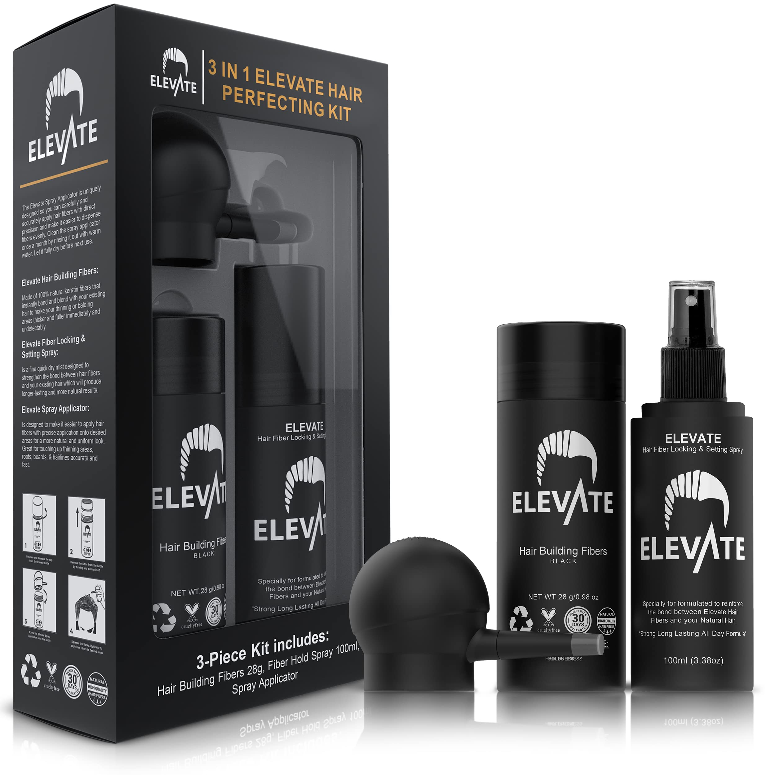 Elevate black shade coverage on scalp for dark hair