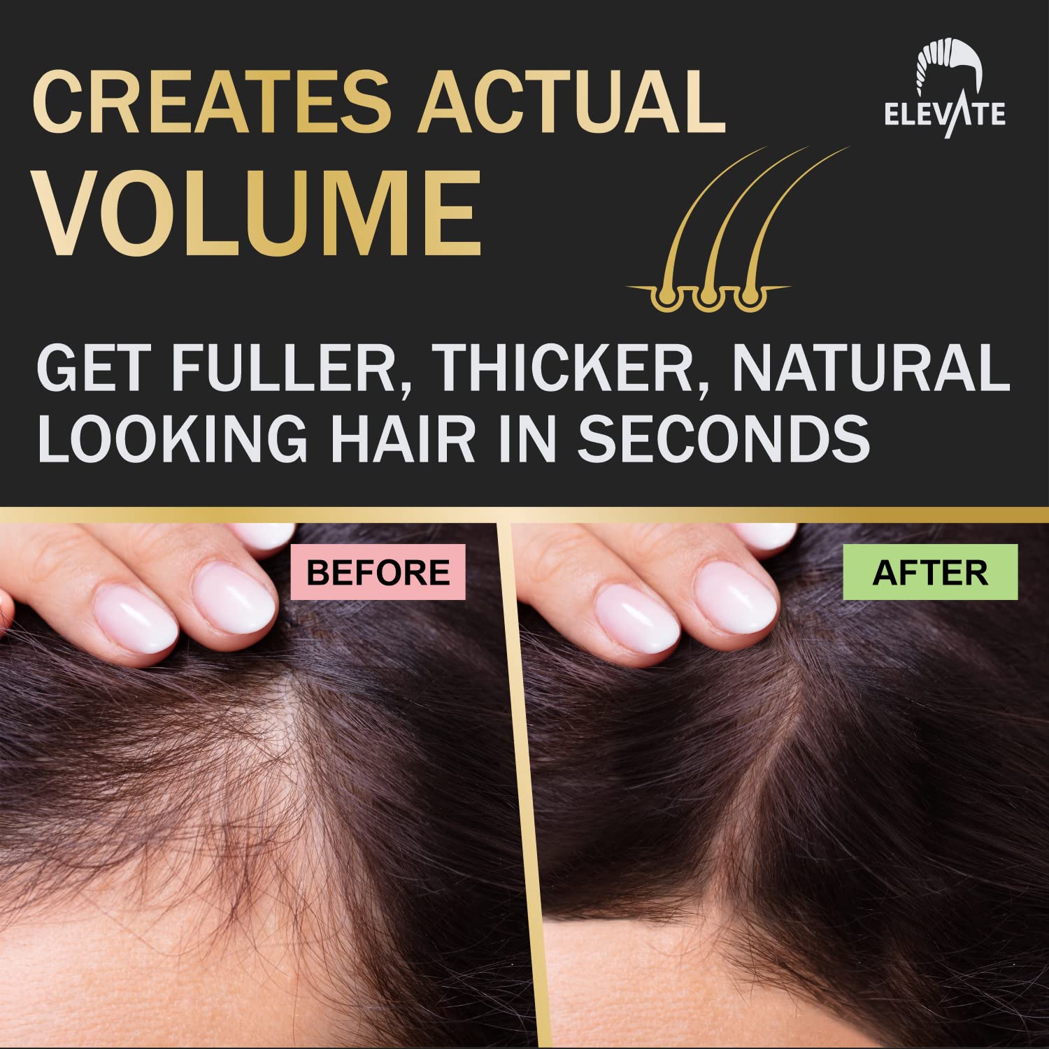 Elevate Hair Fibers create a natural, fuller look you can trust