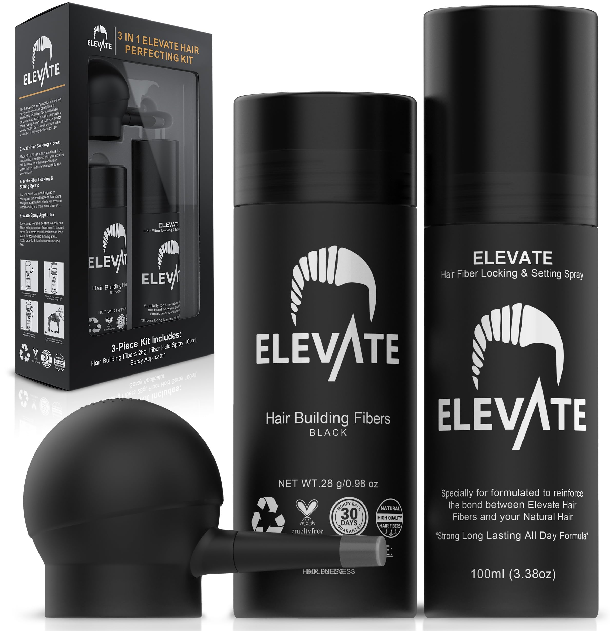 Elevate hair perfecting 3in1 kit package for quick, mess-free styling