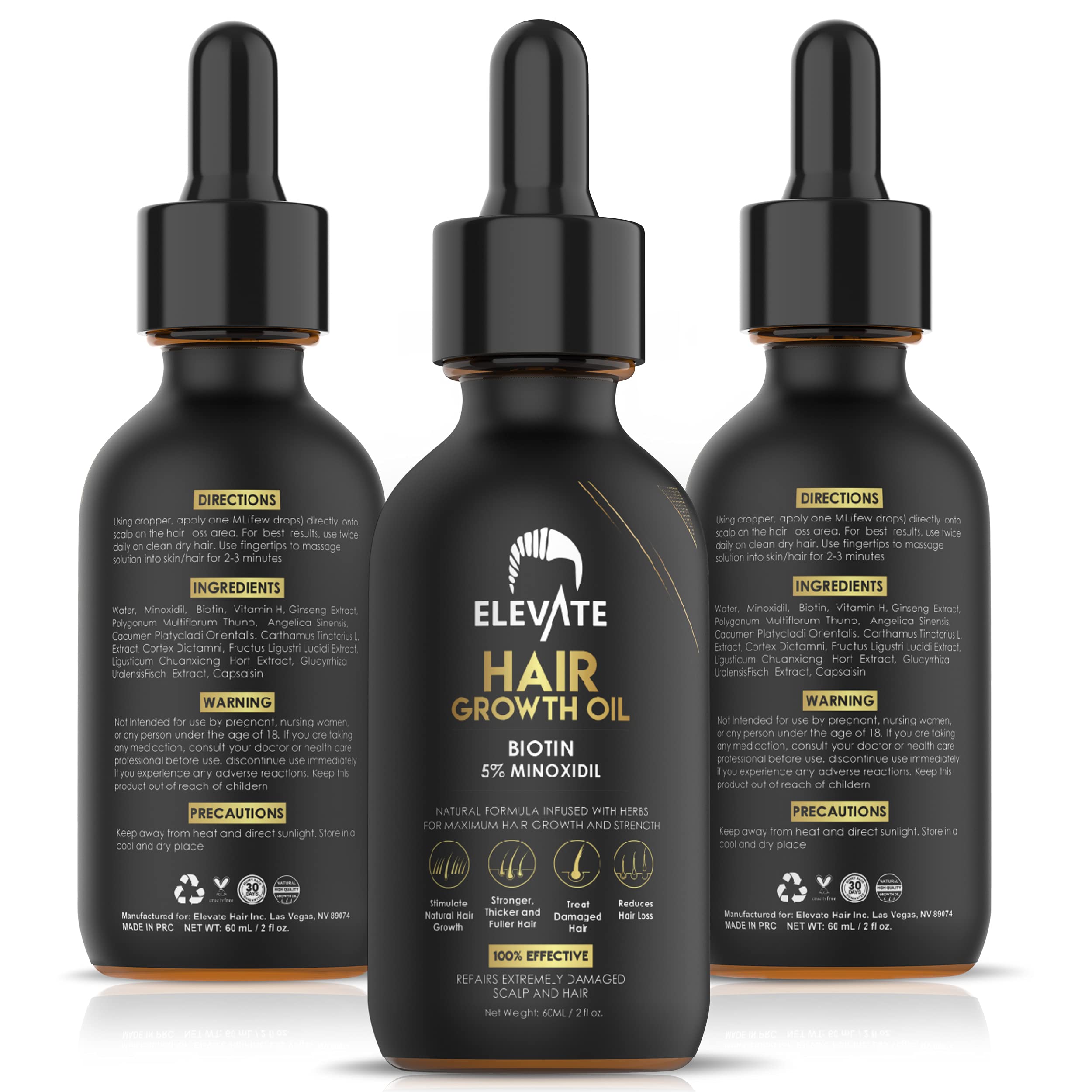 Elevate Hair Regrowth Packaging 2oz size for extended use