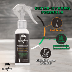 Elevate Minoxidil spray precision nozzle close-up for targeted follicle stimulation.
