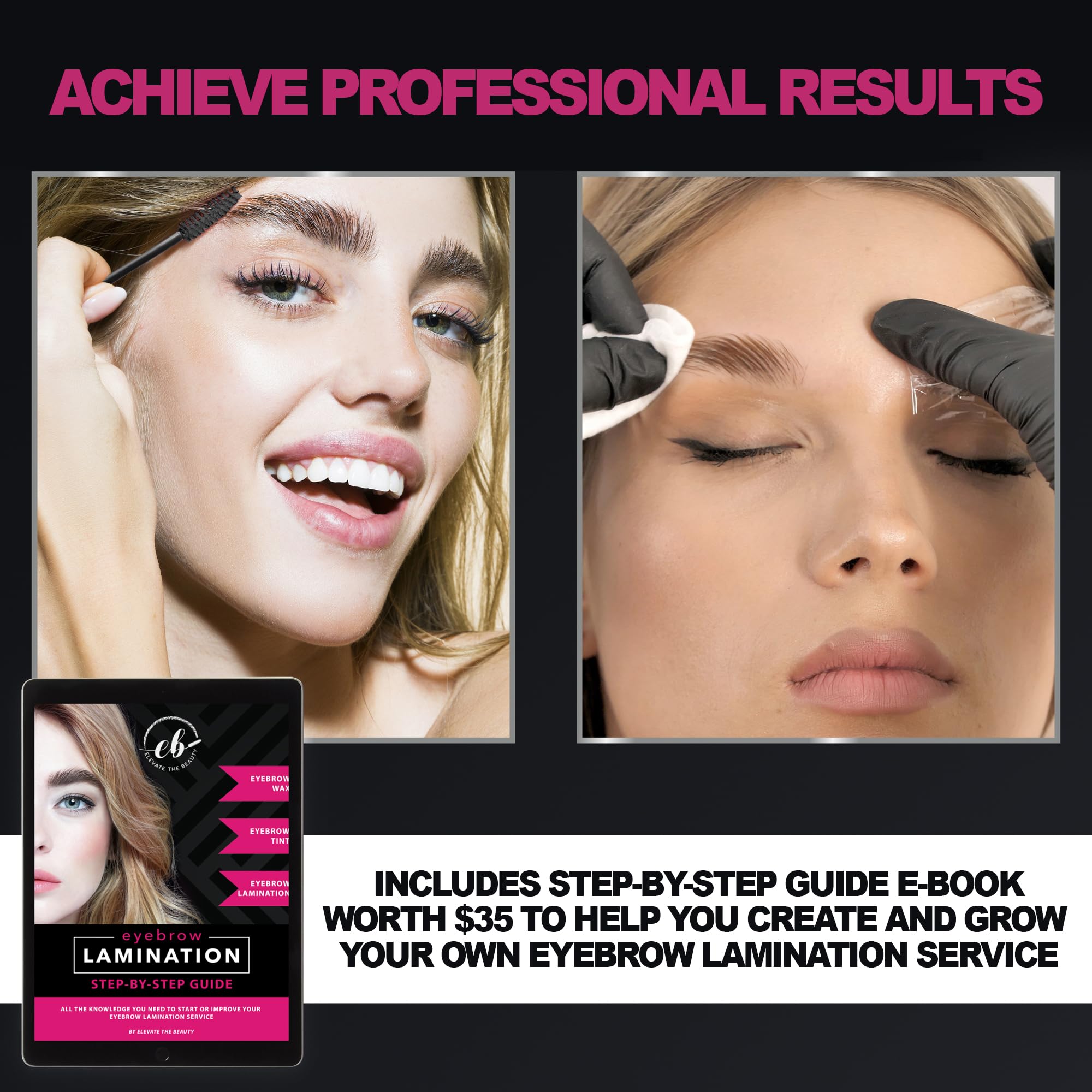 Elevate the Beauty brow brushes included accessory for precise shaping and styling