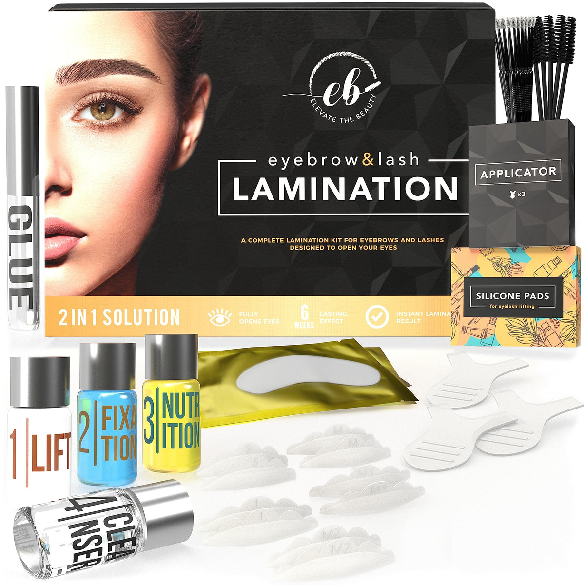 Elevate the Beauty Brow Lamination Kit box for at-home convenience