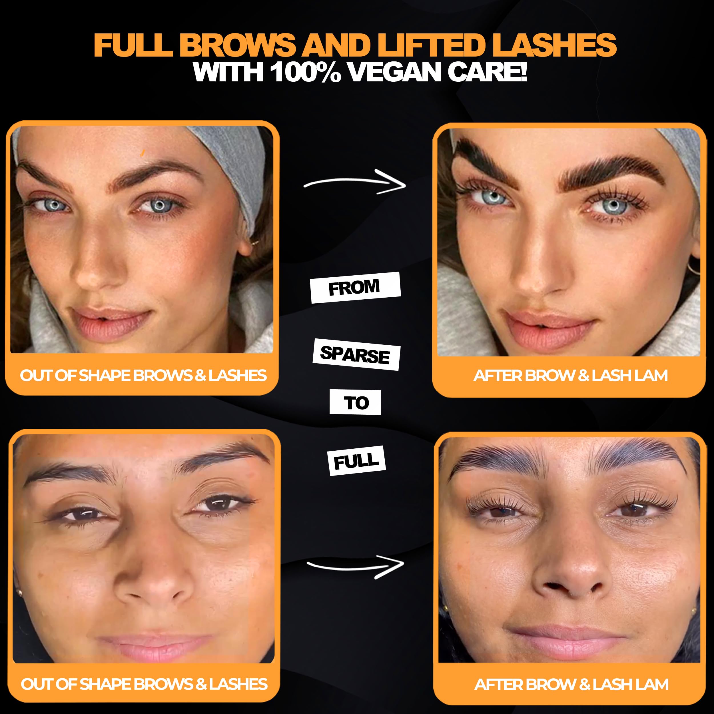Step 2 brow lift demonstrated for defined shape at home