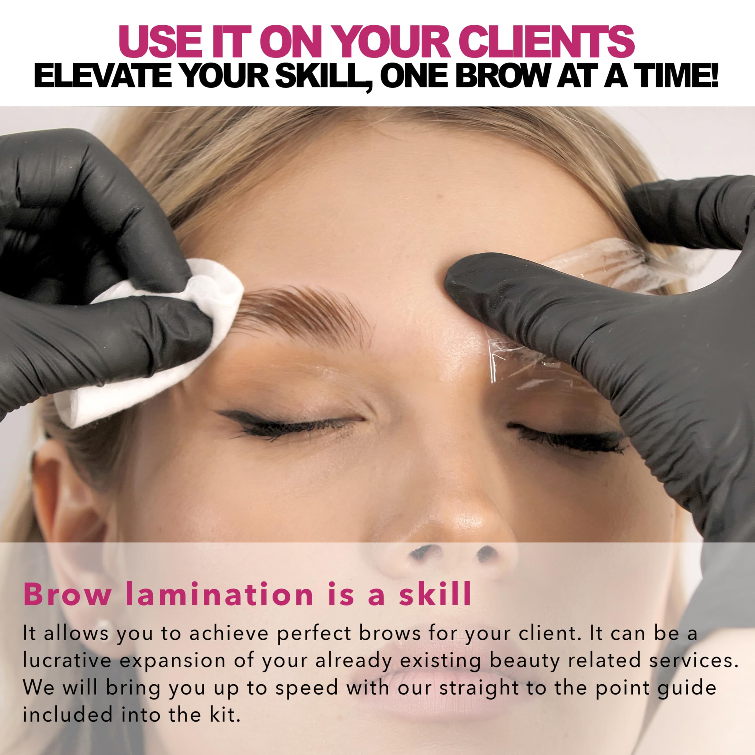 Elevate the Beauty lamination tubes close-up for full-brow results preparation