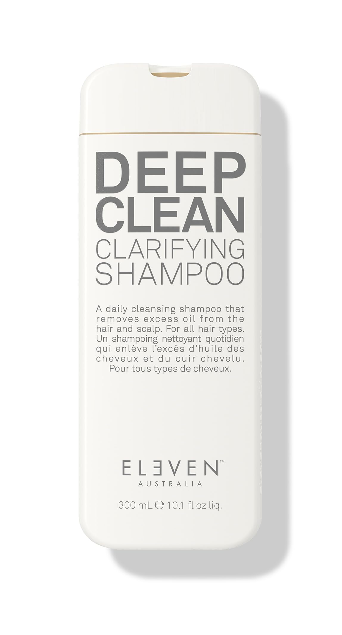 ELEVEN AUSTRALIA Deep Clean shampoo bottle shows detoxifying cleanse for refreshed hair.