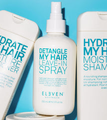 ELEVEN AUSTRALIA Detangle My Hair spray application scene showing easy spray distribution.