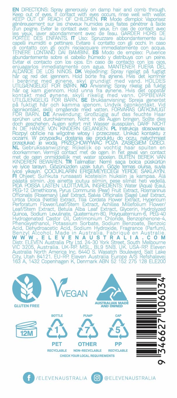 ELEVEN AUSTRALIA Detangle My Hair routine-friendly vegan and cruelty-free detangler.
