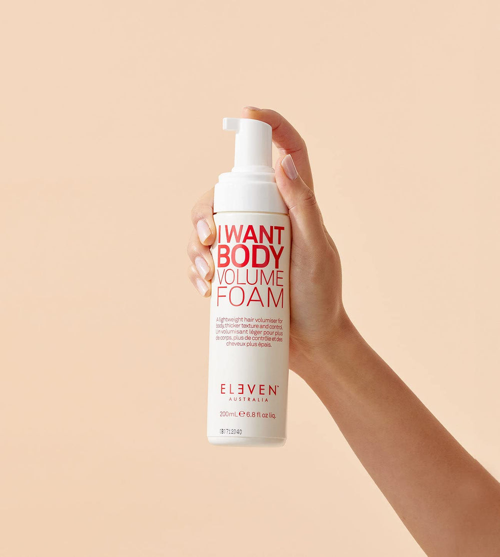 ELEVEN AUSTRALIA I Want Body Volume Foam close-up highlights airy texture of the foam