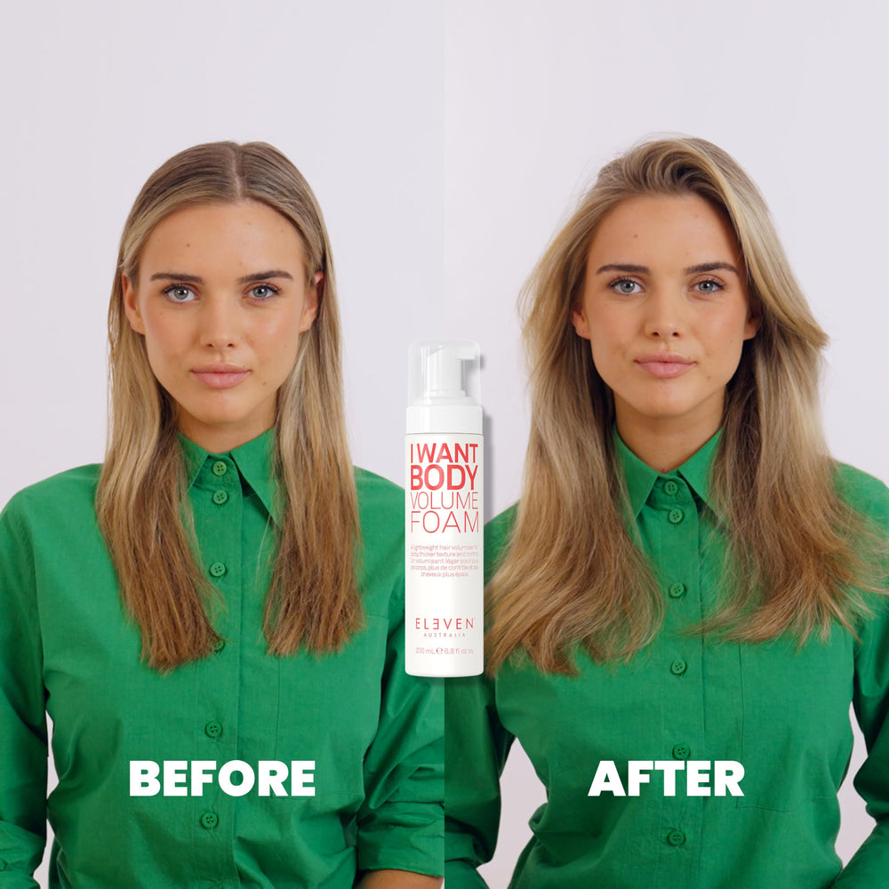 ELEVEN AUSTRALIA I Want Body Volume Foam pump shows controlled dispersion for easier styling