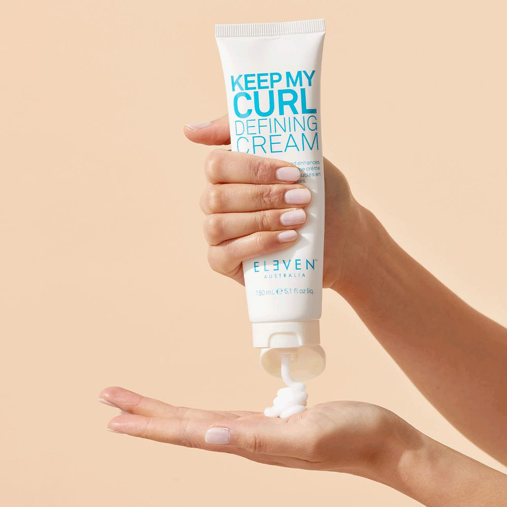 ELEVEN AUSTRALIA Keep My Curl Defining Cream packaging highlights vegan and paraben-free formula.