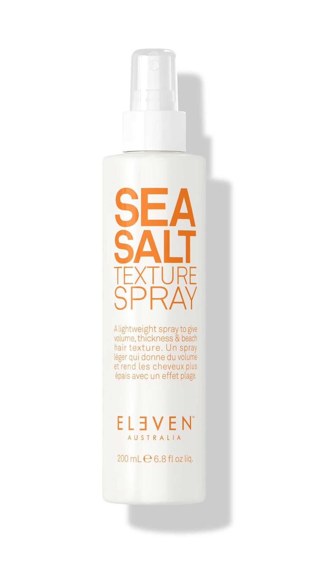 ELEVEN AUSTRALIA Sea Salt Texture Spray bottle promotes natural beach waves and lightweight texture.