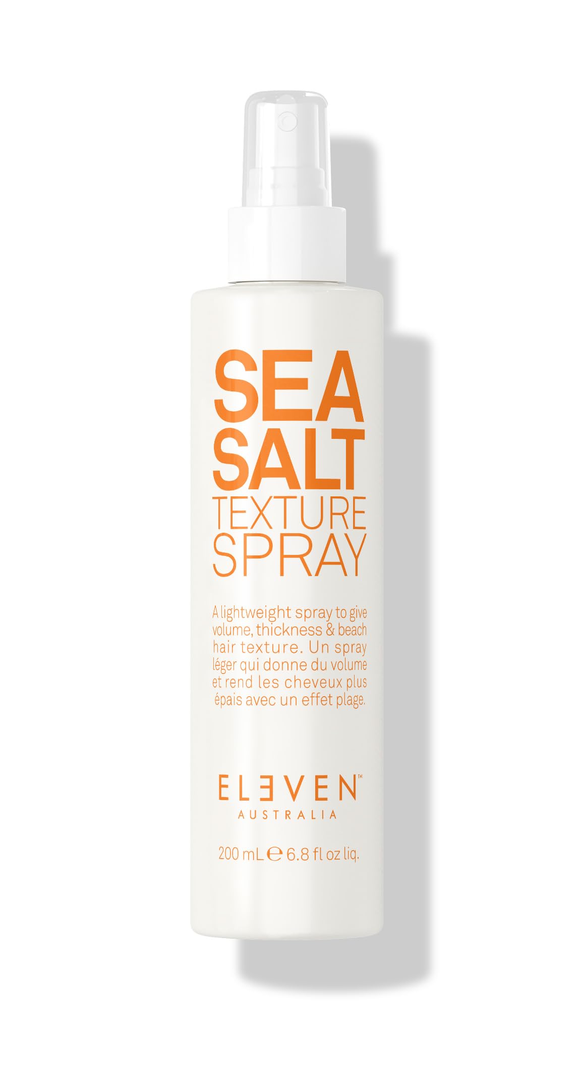 ELEVEN AUSTRALIA Sea Salt Texture Spray bottle promotes natural beach waves and lightweight texture.