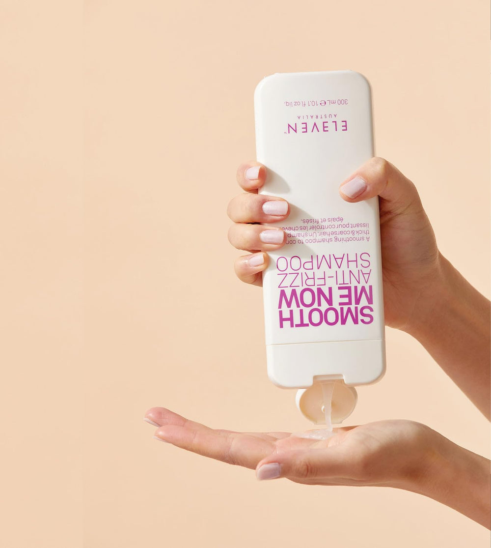 Silky-finish hair after using ELEVEN AUSTRALIA Smooth Me Now shampoo, smooth and shiny look