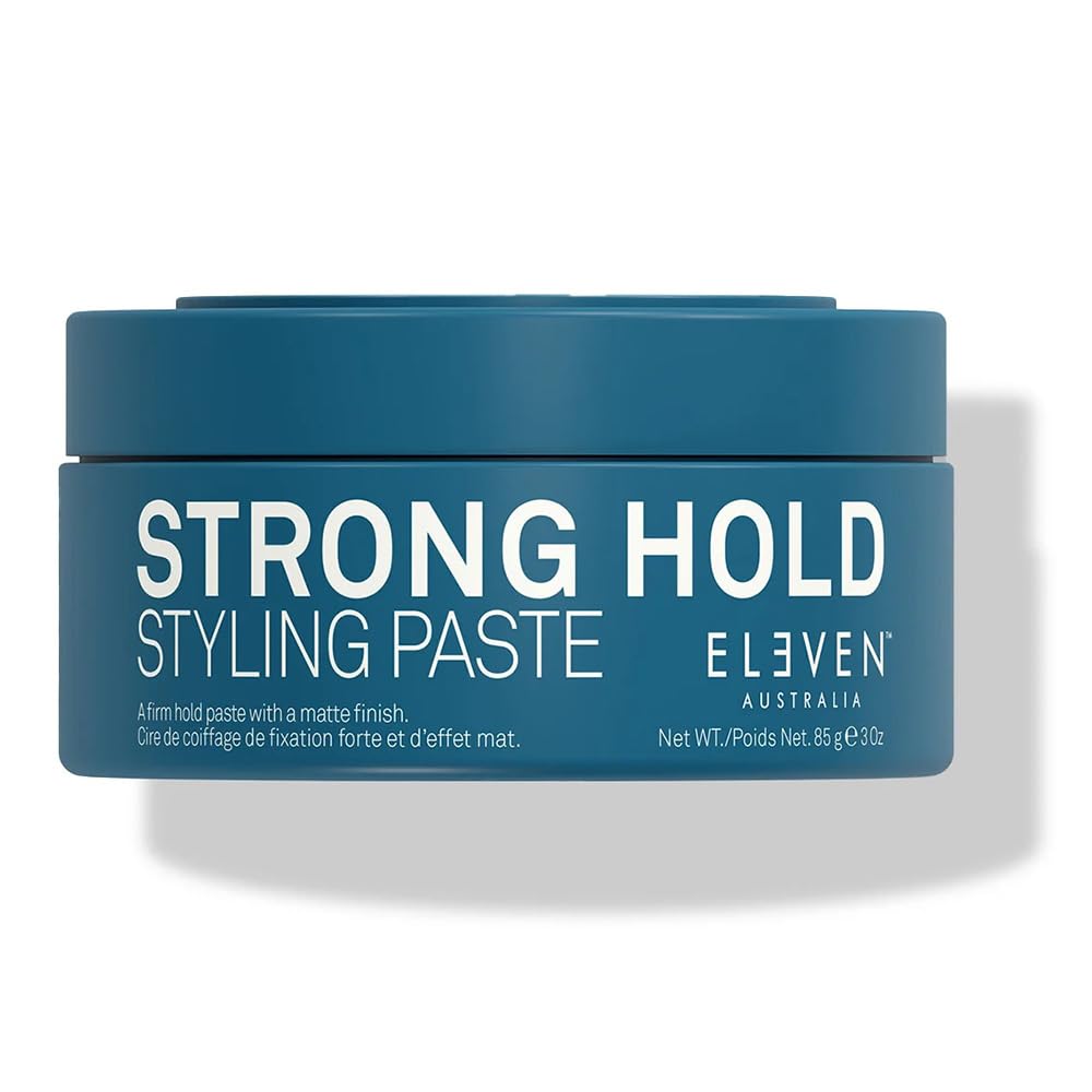 ELEVEN AUSTRALIA Strong Hold Paste bottle close-up showing matte finish and all-day hold