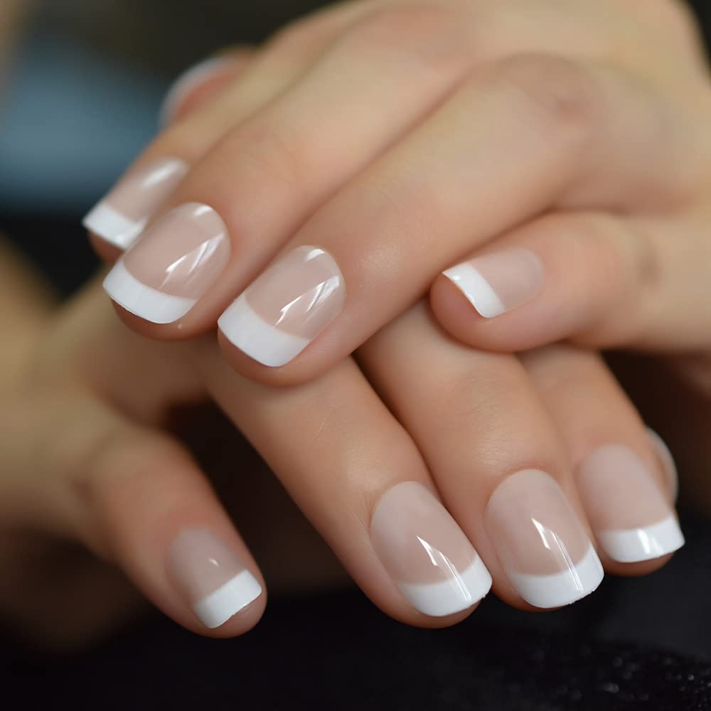 Elevenail press-on nails in short squoval natural beige for quick styling