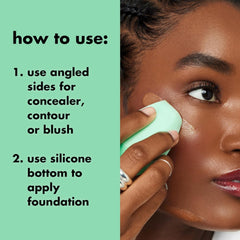 e.l.f. angled silicone face sponge concealer edge hugs curves for precise coverage.
