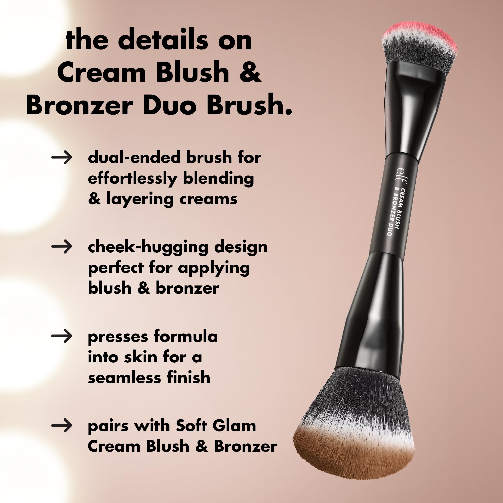 e.l.f. large curved brush head close-up for seamless bronzer blending