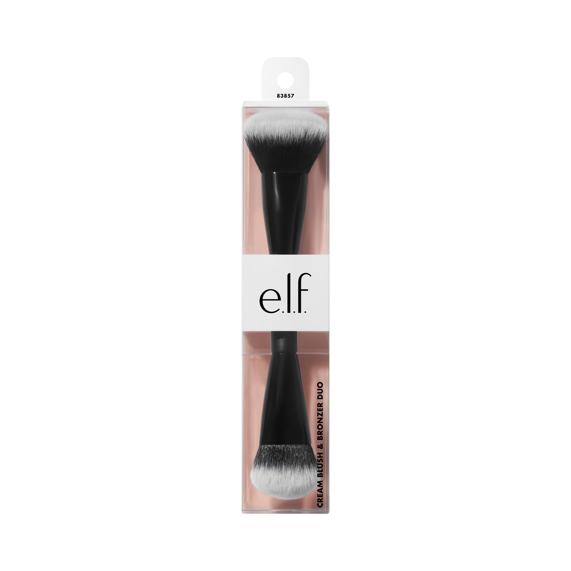 e.l.f. brush held in hand to show size and travel-friendly scale