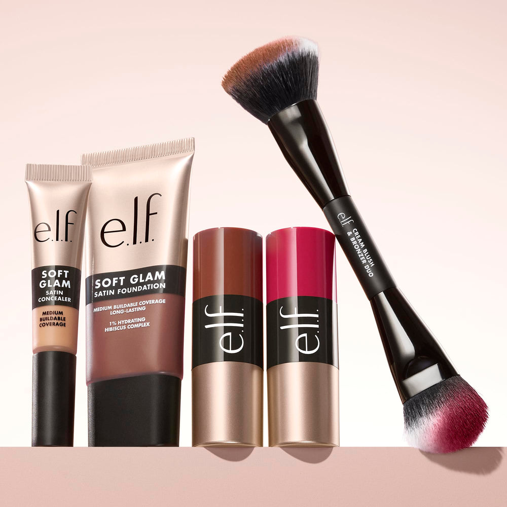 e.l.f. synthetic bristles detail highlighting soft, nonabsorbent fibers