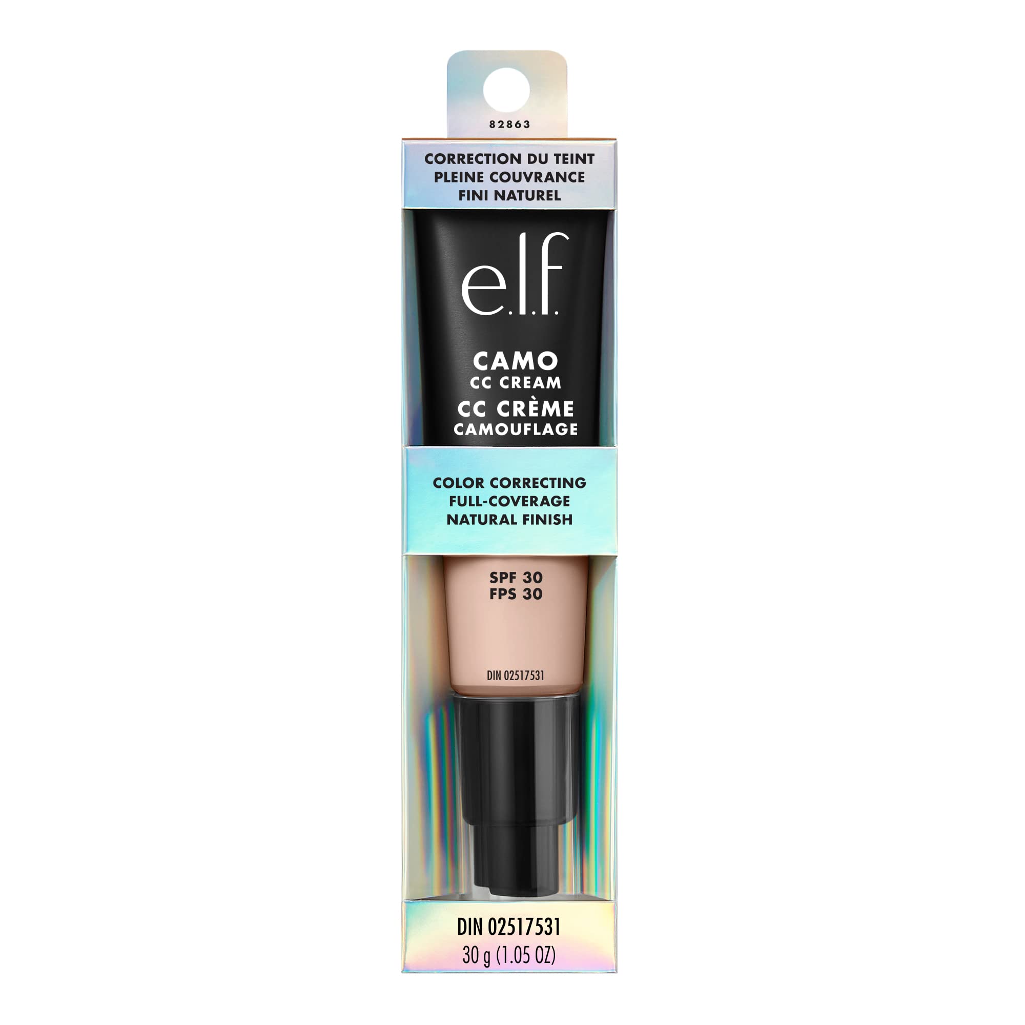 e.l.f. Camo CC Cream skin-glow close-up emphasizes hydration and plump-looking skin.