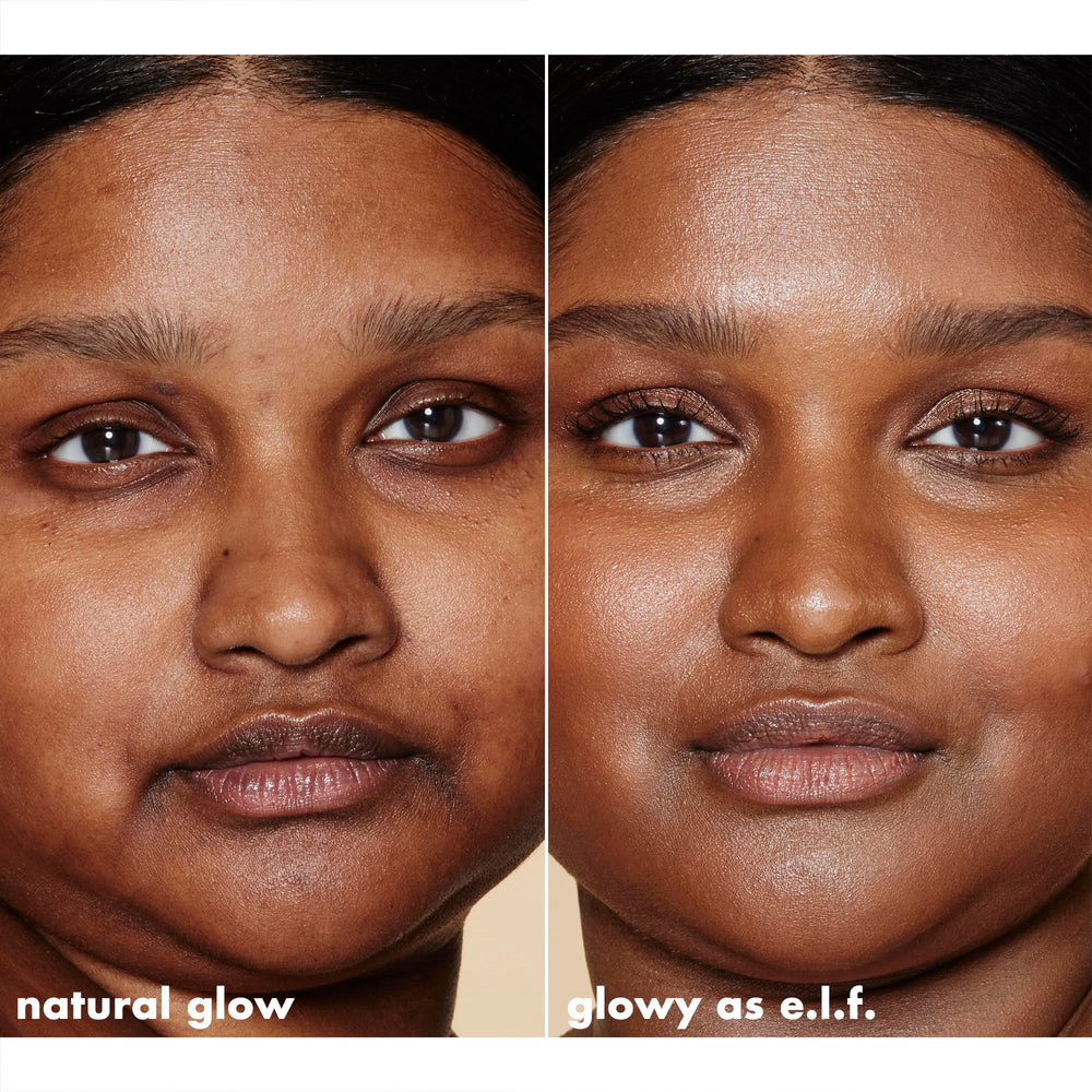 e.l.f. Halo Glow Liquid Filter highlights cheekbones for a radiant, high-glow look