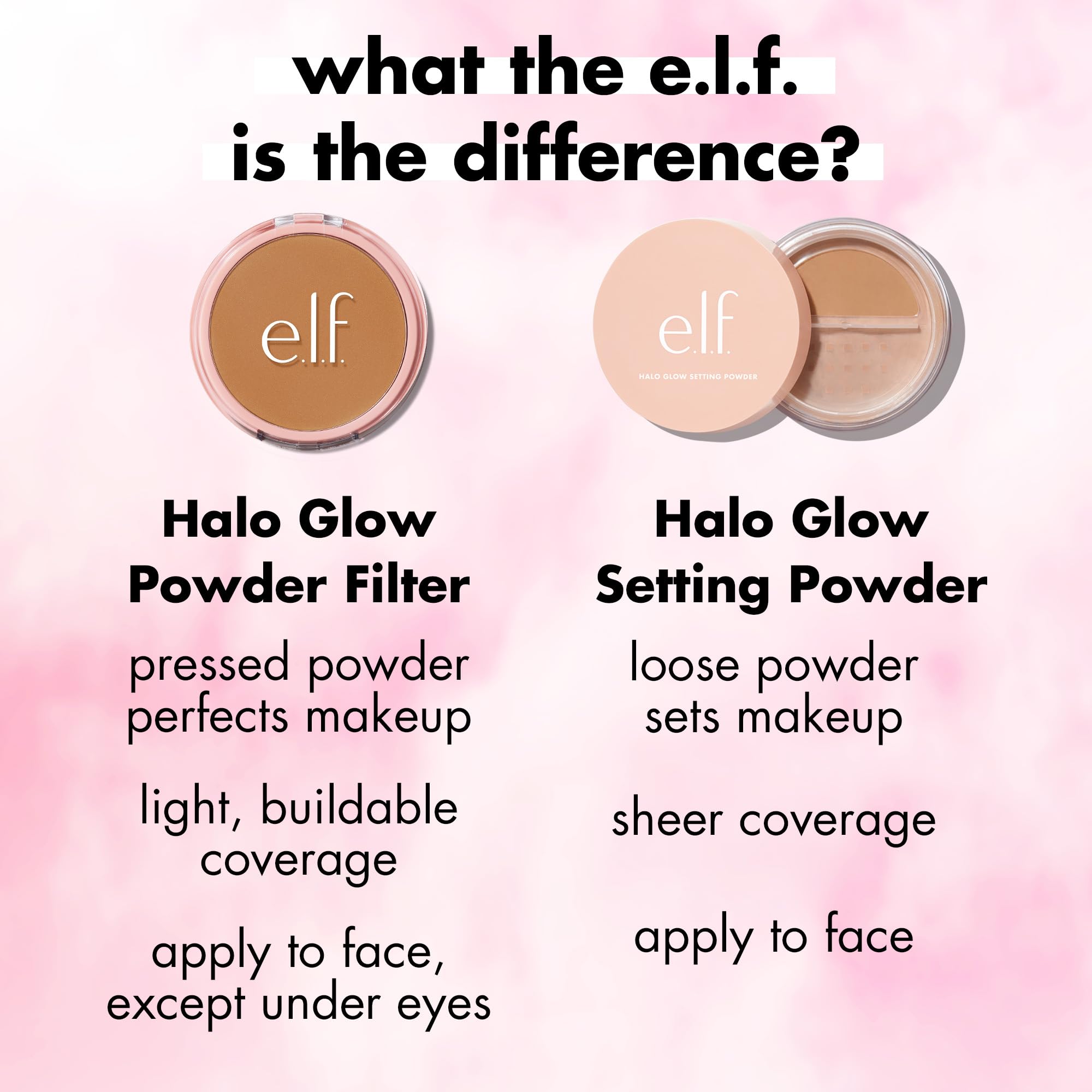 e.l.f. Halo Glow Powder Filter vegan cruelty-free seal supports ethical beauty.