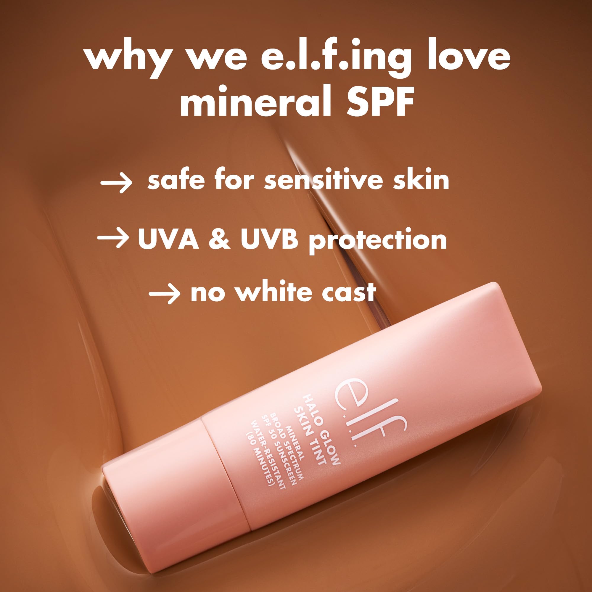 Swirl-on application of Halo Glow Skin Tint on skin showing light coverage