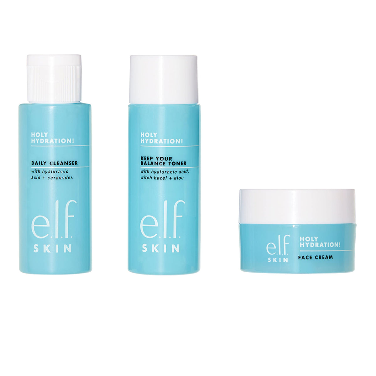 e.l.f. Holy Hydration mini kit cleanser close-up for travel-friendly cleansing and refreshed skin