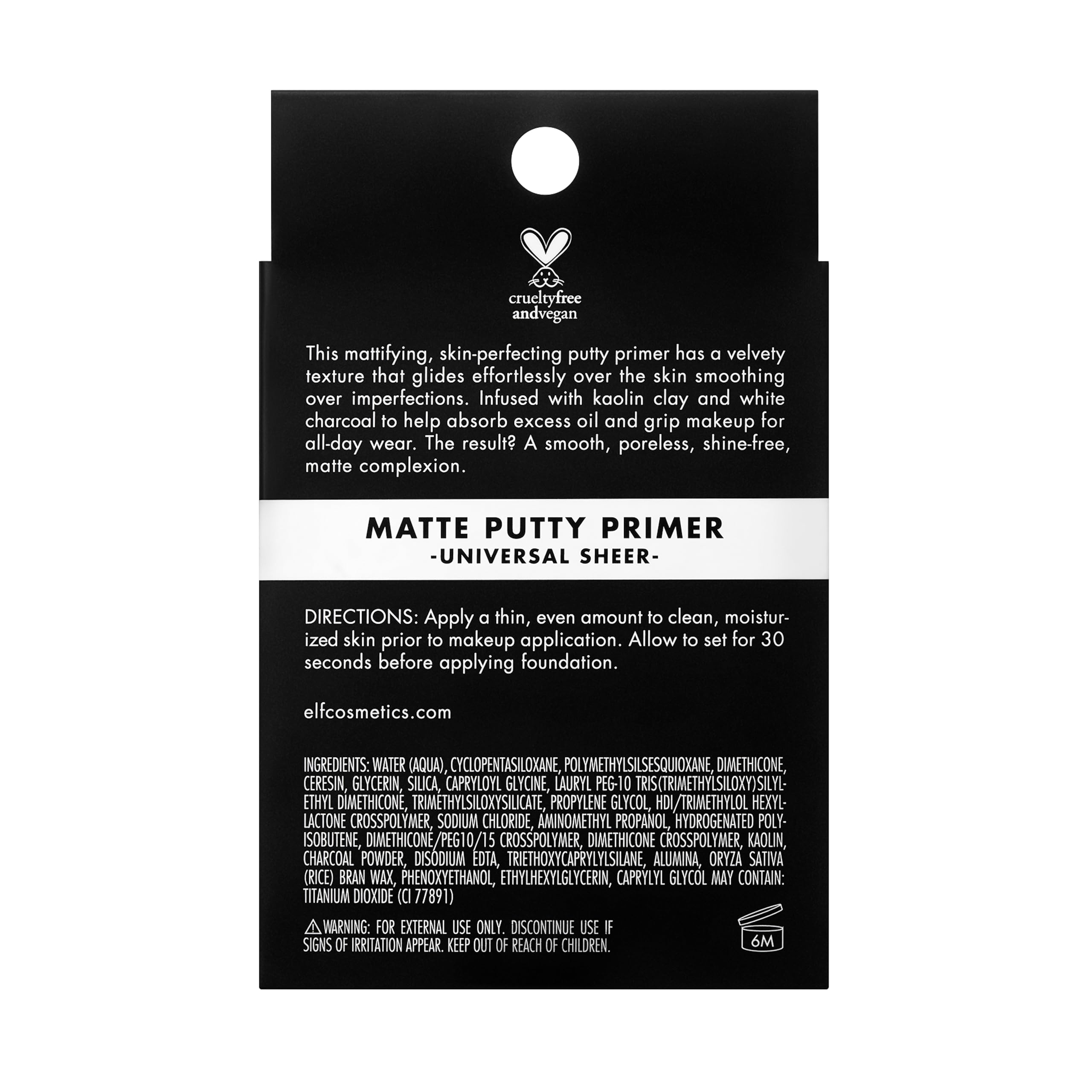 e.l.f. Matte Putty Primer on skin supports long-wearing, matte complexion