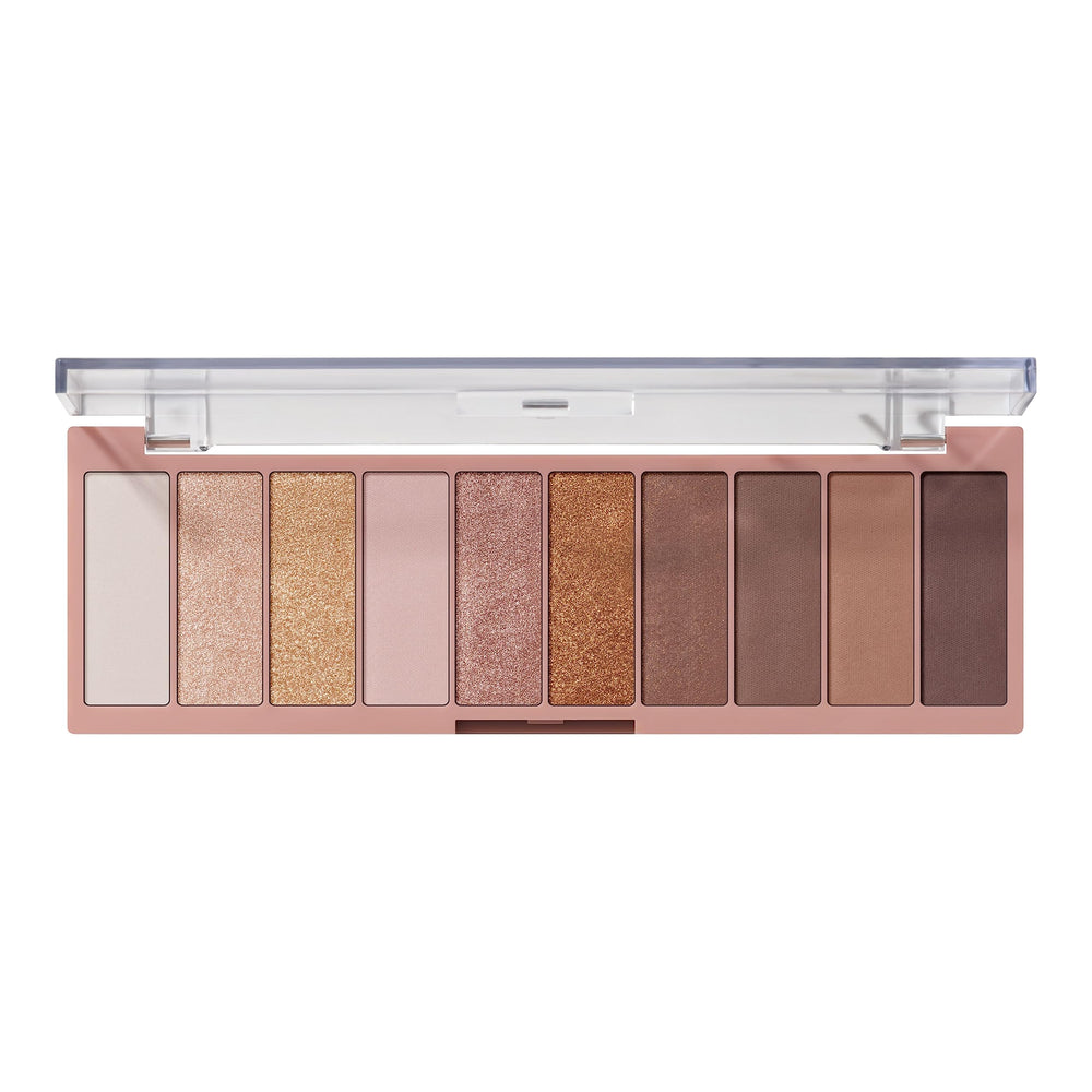e.l.f. Perfect 10 Eyeshadow Palette with neutral-shades swatches for natural everyday looks