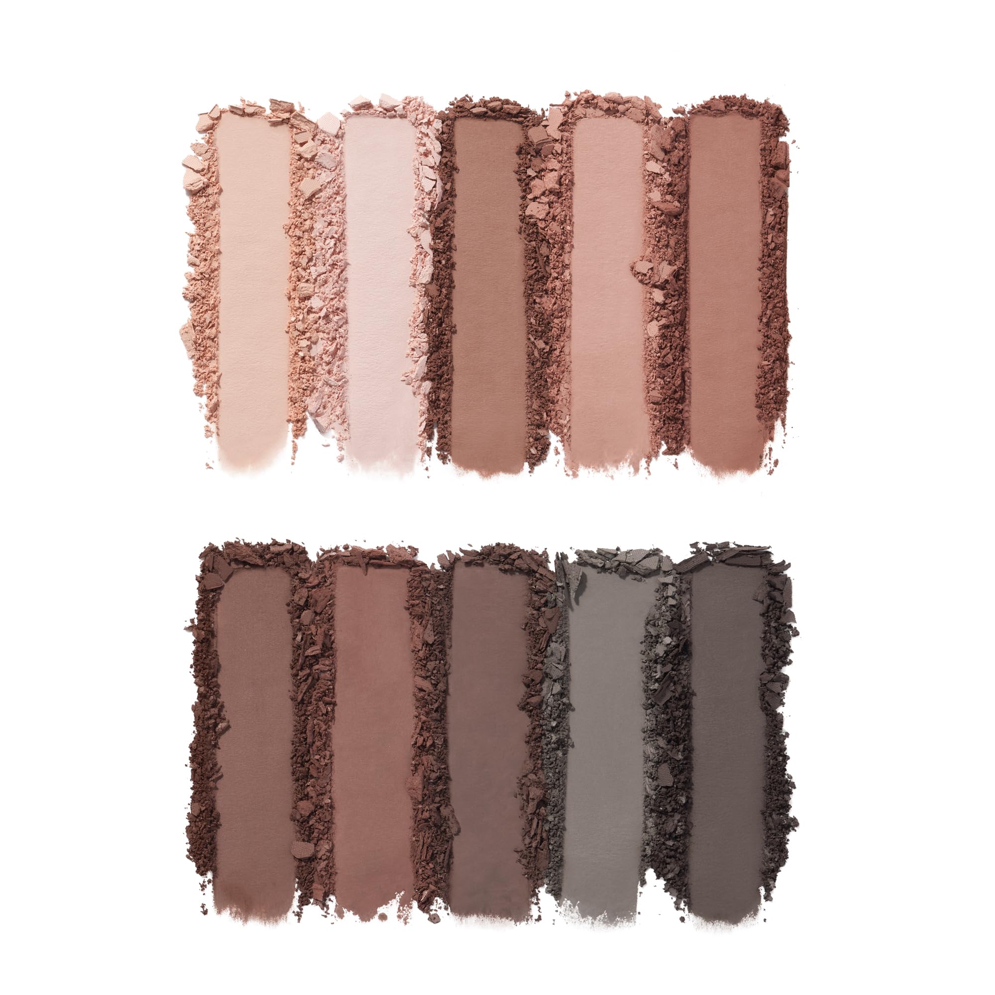  elf Perfect 10 nude mood swatches closeup, highlighting ultra-pigmented matte colors.