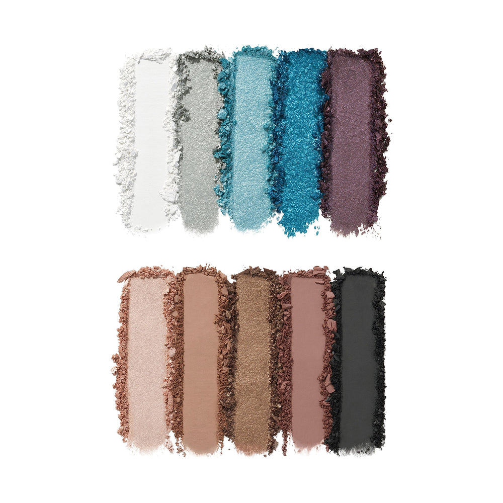 e.l.f. Perfect 10 shades close-up show blue and purple pigments for vibrant color payoff