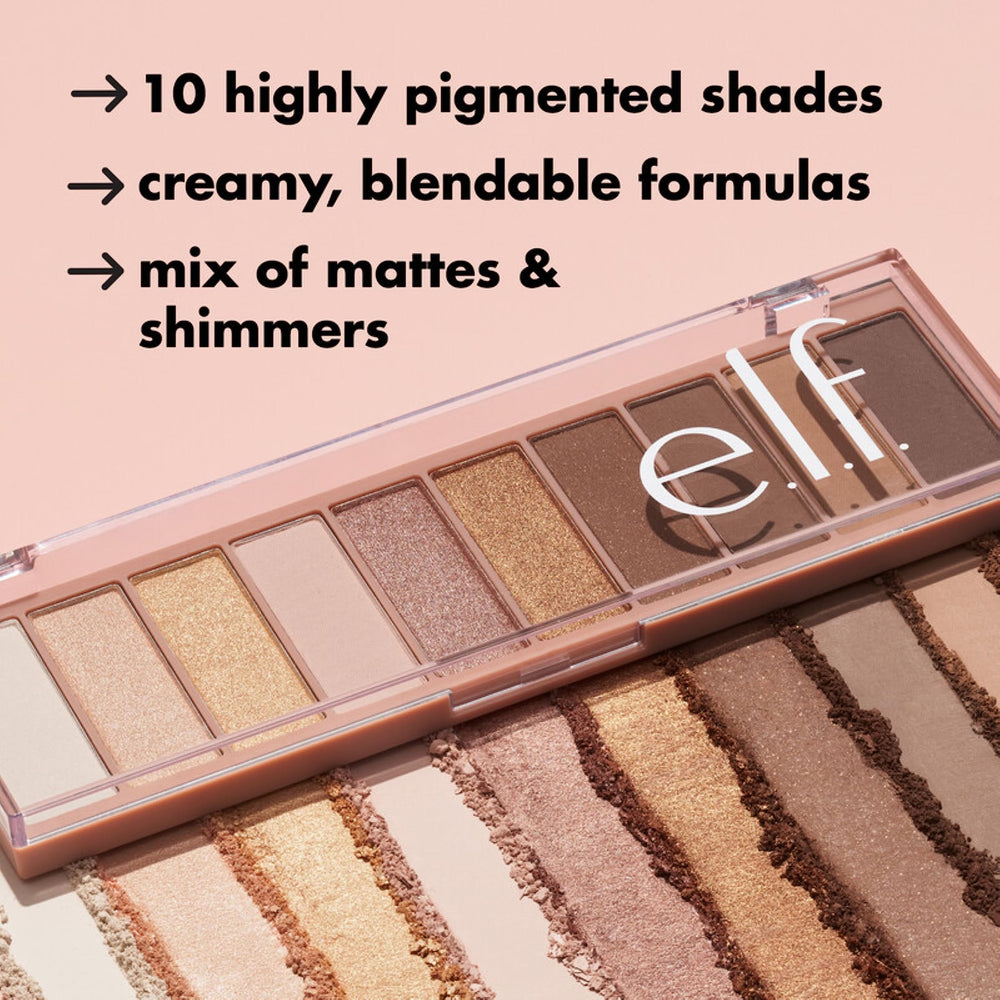 e.l.f. Perfect 10 Eyeshadow Palette shimmer-rich neutrals add luminous daytime touch
