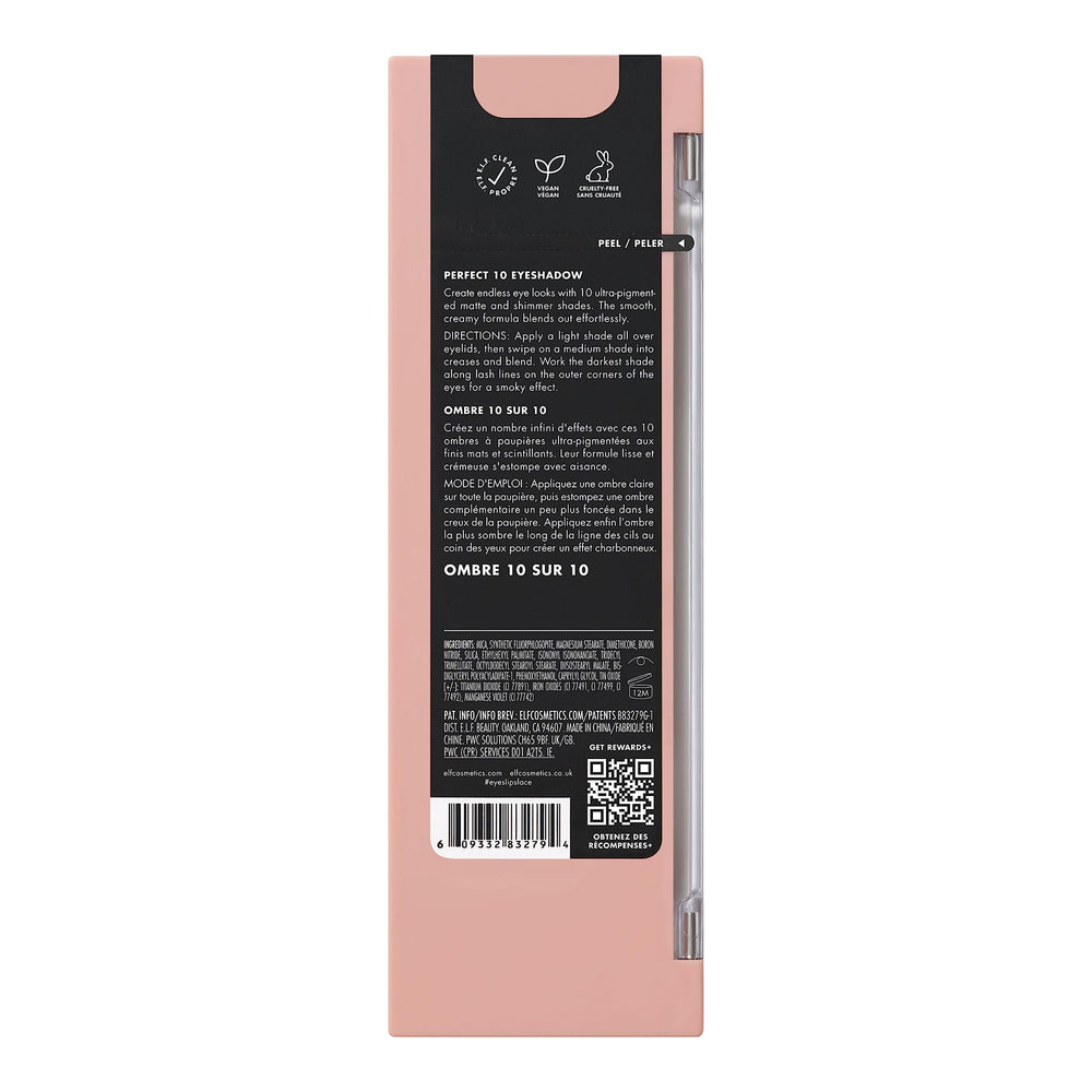 e.l.f. Perfect 10 Eyeshadow Palette vegan cruelty-free formula supports ethical beauty routines