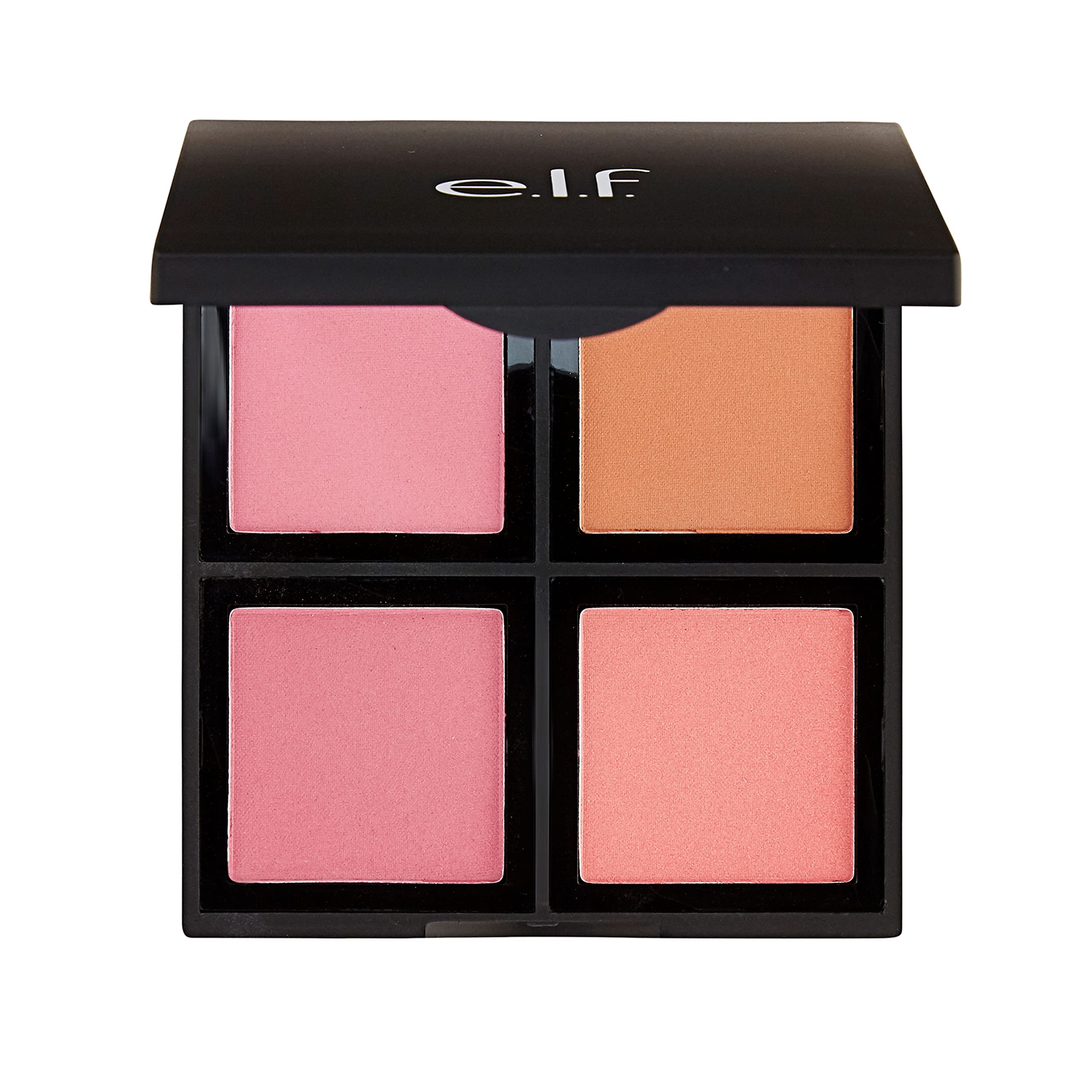 e.l.f. Powder Blush Palette four shades close-up showing versatile pigment options for any look.