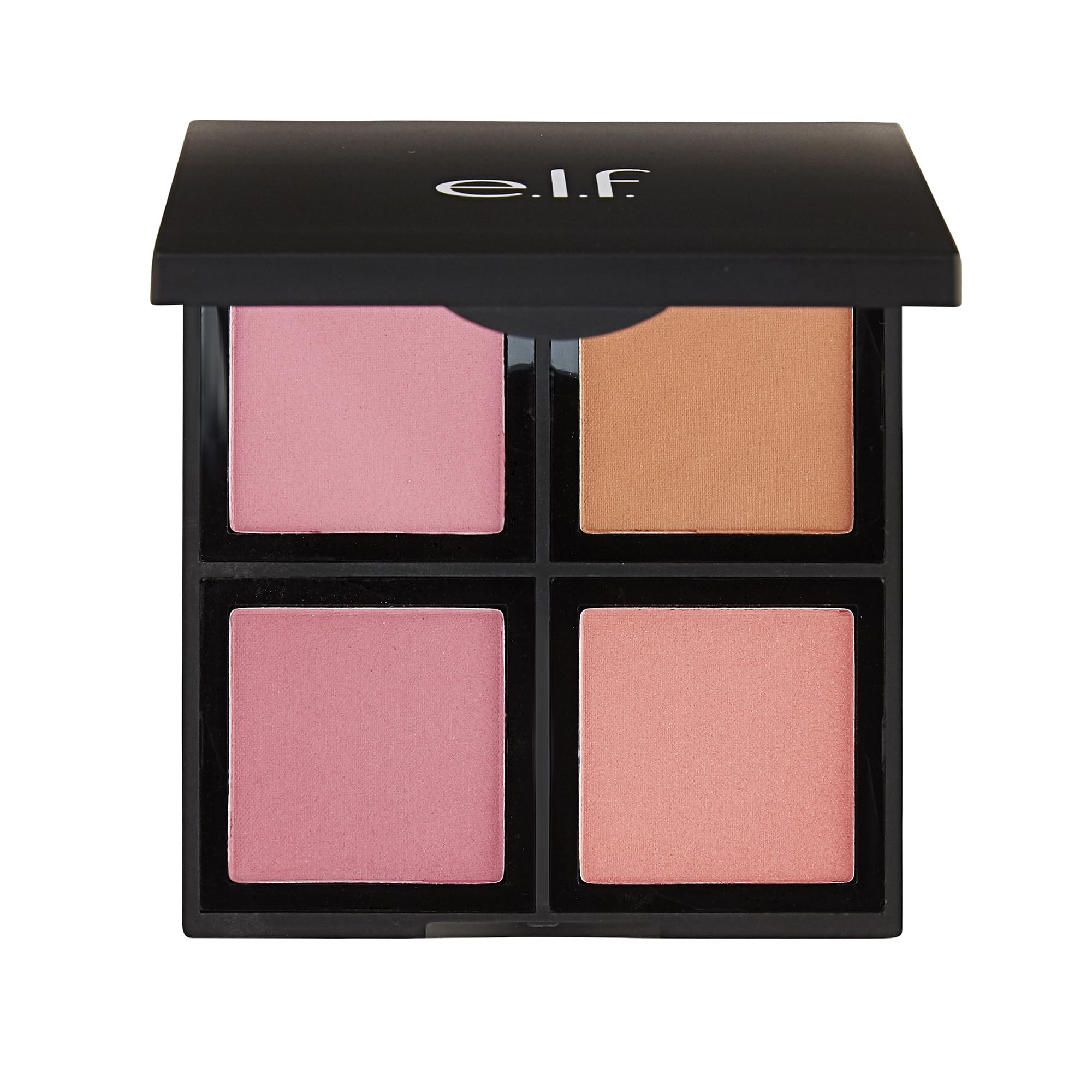 e.l.f. Powder Blush Palette four shades close-up showing versatile pigment options for any look.